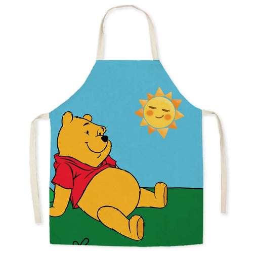 Disney Winnie the Pooh Apron Linen Cartoon Printing Apron Man Woman