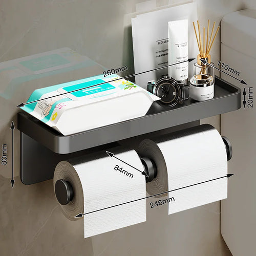 Toilet Paper Holder Wall-Mounted Aluminum alloy Toilet paper holder