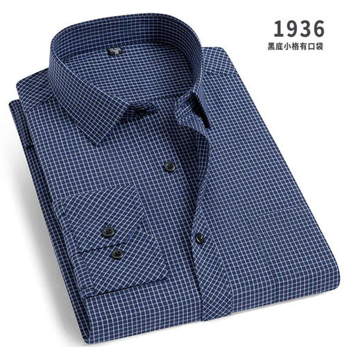 Spring New Men's Striped long-sleeved Shirt Non-ironing Anti-wrinkle