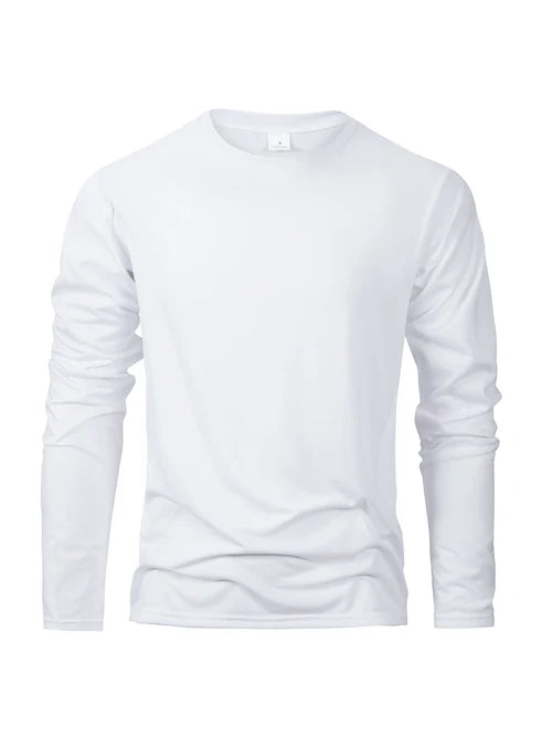 Spring Autumn Men‘s T-shirts Long Sleeve Casual Tops Solid Color High