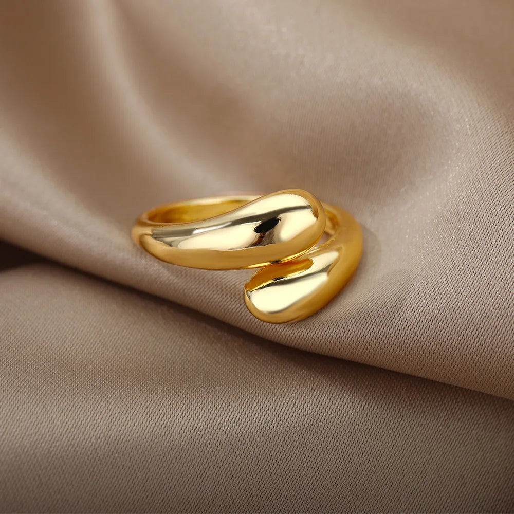 Stainless Steel Rings for Women 2024 Trend New in Gold Color Ring