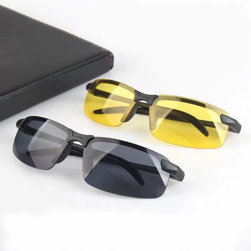 Night Vision Glasses Men Anti-Glare Driving Half Frame Sunglasses for