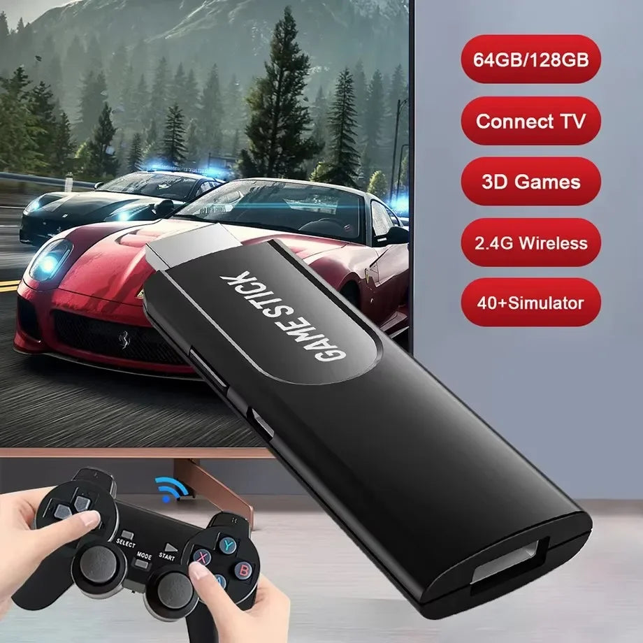 K8 Game Stick with Dual 2.4G Wireless Gamepad Support 4K HD Output