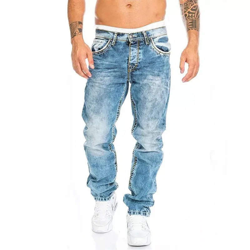 Mens Jeans Brands Straight Stretch Slim Jean Homme Pantalones Hombre