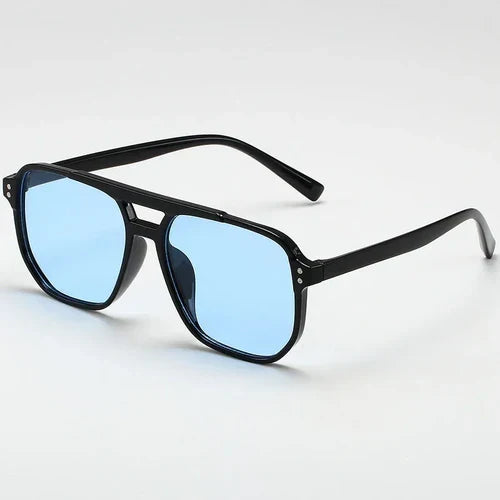 Women Men Square Sun Glasses Retro Polygon Sunglasses Female Black