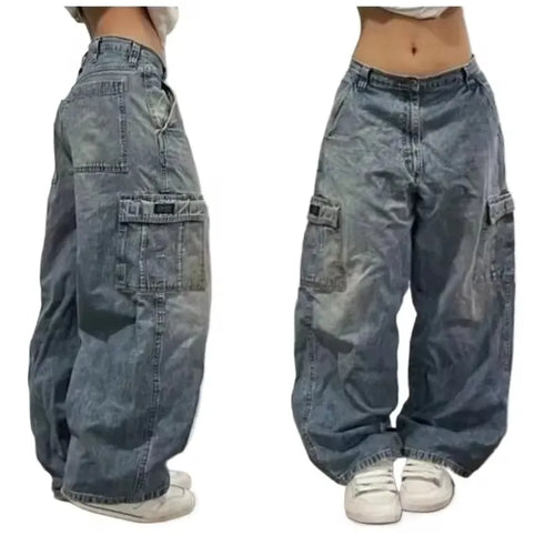 Streetwear PROTECT Jeans Y2K mens Pants Harajuku Hip Hop Letter