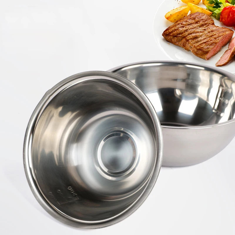 Scaled Mixing Bowl Stainless Steel Whisking Bowl For Knead Dough Salad
