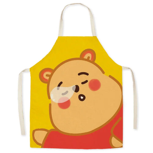 Disney Winnie the Pooh Apron Linen Cartoon Printing Apron Man Woman