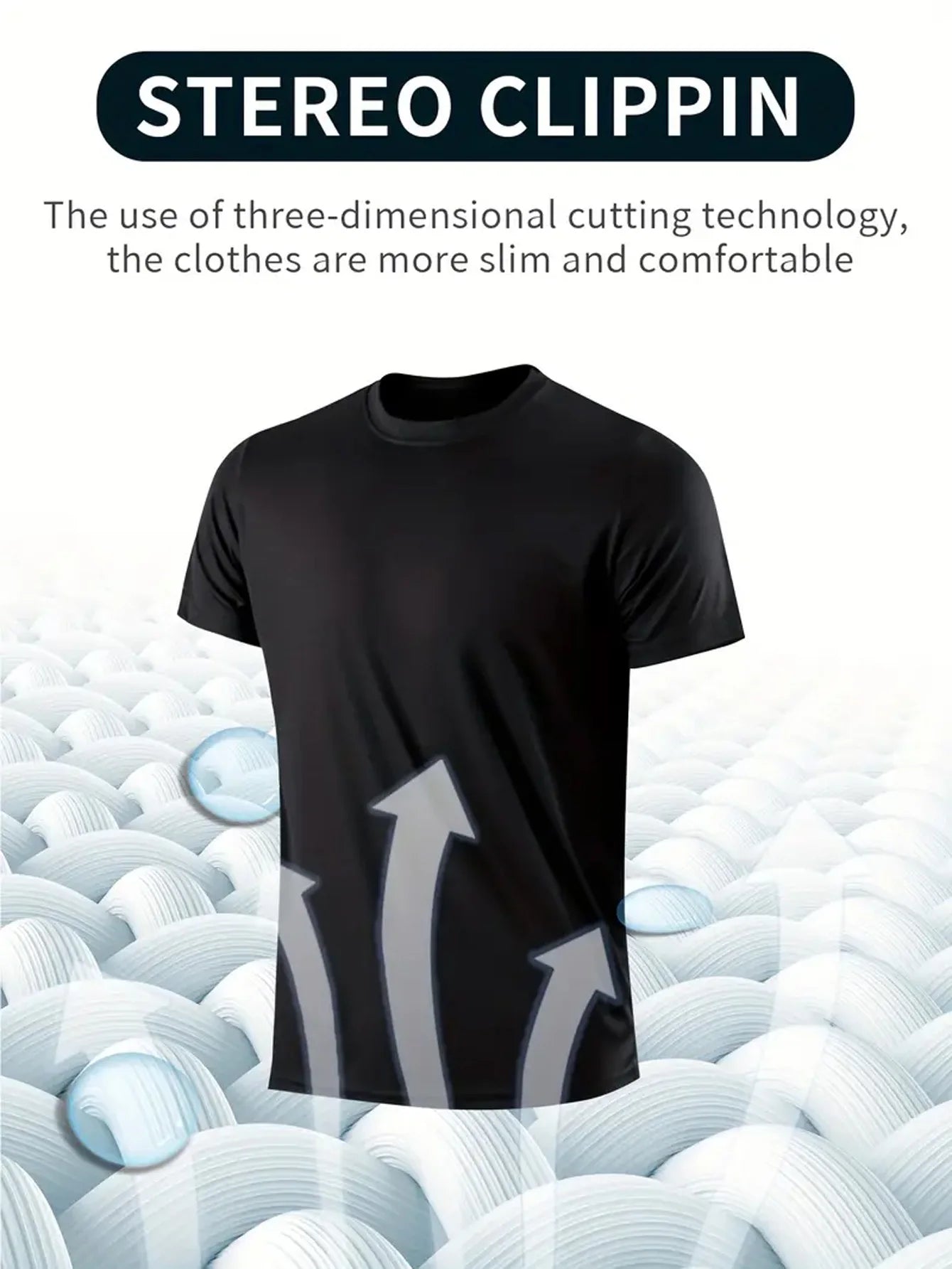 Round Neck T-Shirt 4-Pack Black Ultra-Light Men's Quick Drying