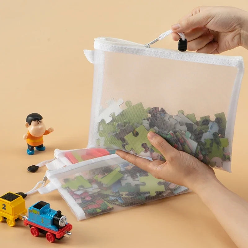 3/5/10pcs Mesh Zipper File Bag Waterproof Moisture-proof Zipper Folder