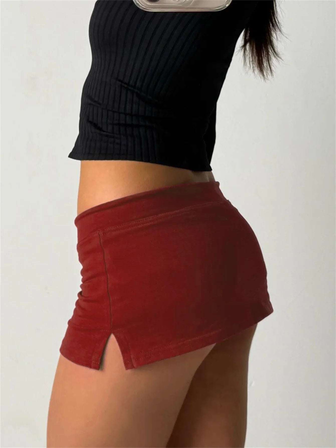 Cuteandpsycho Solid Lace-up Mini Skirts Sexy American Retro Basic