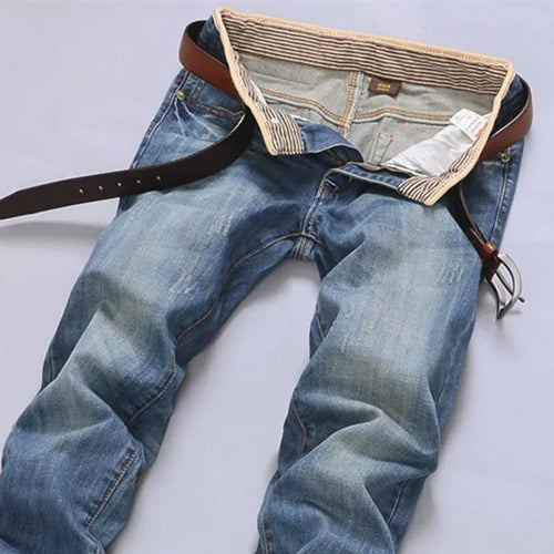 New Men's Spring Autumn Jeans Classic Male Skinny Straight Stretch
