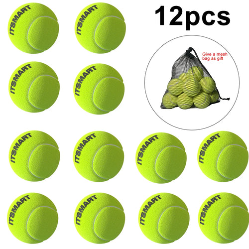 6/12pcs Tennis Balls with Mesh Carry Bag Practice Ball High Elasticity
