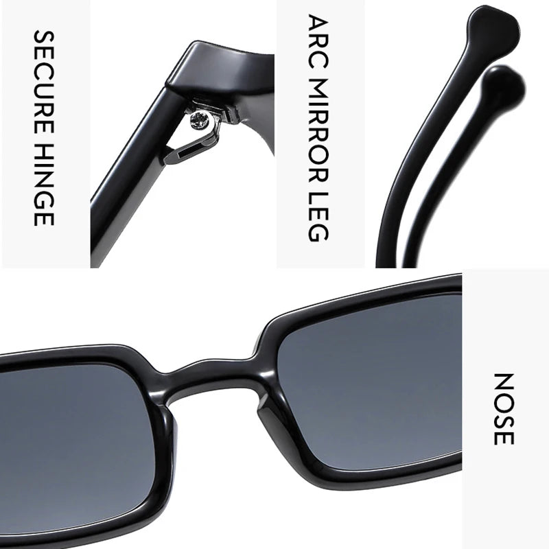 Luxurious Rectangle Sunglasses Women Oval Vintage Brand Designer