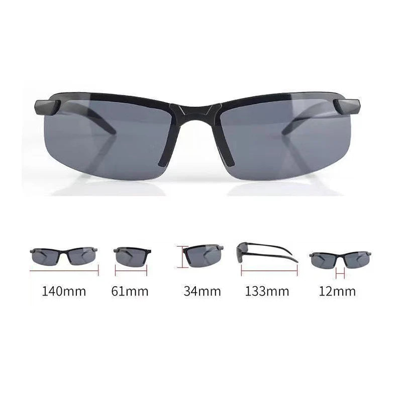 Night Vision Glasses Men Anti-Glare Driving Half Frame Sunglasses for
