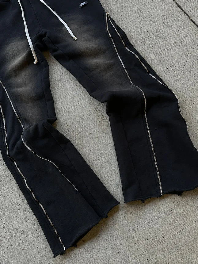 Streetwear Baggy Casual Pants Y2K Retro Zipper Decoration Sweatpants