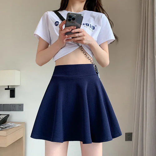 Summer Women's Skirts Fashion Sexy Mini Elastic Pleated Sun Skirts For