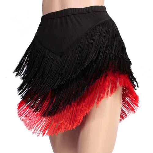 Irregular short fringe skirt black latin dress women latin dance