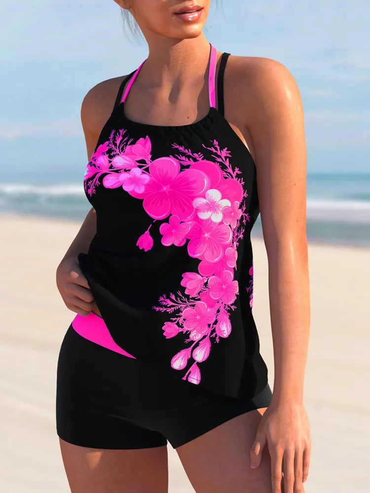 Tankini Plus Size Swimwear Women 2024 Bikini Two-Piece Swimsuit High