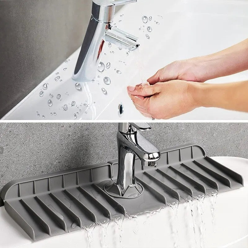 Silicone Faucet Mat Dish Soap Sponge Holder Kitchen Sink, Kitchen