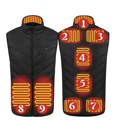 21 Zone Heating Vest Men's USB Infrared Thermal Jacket Smart Heating