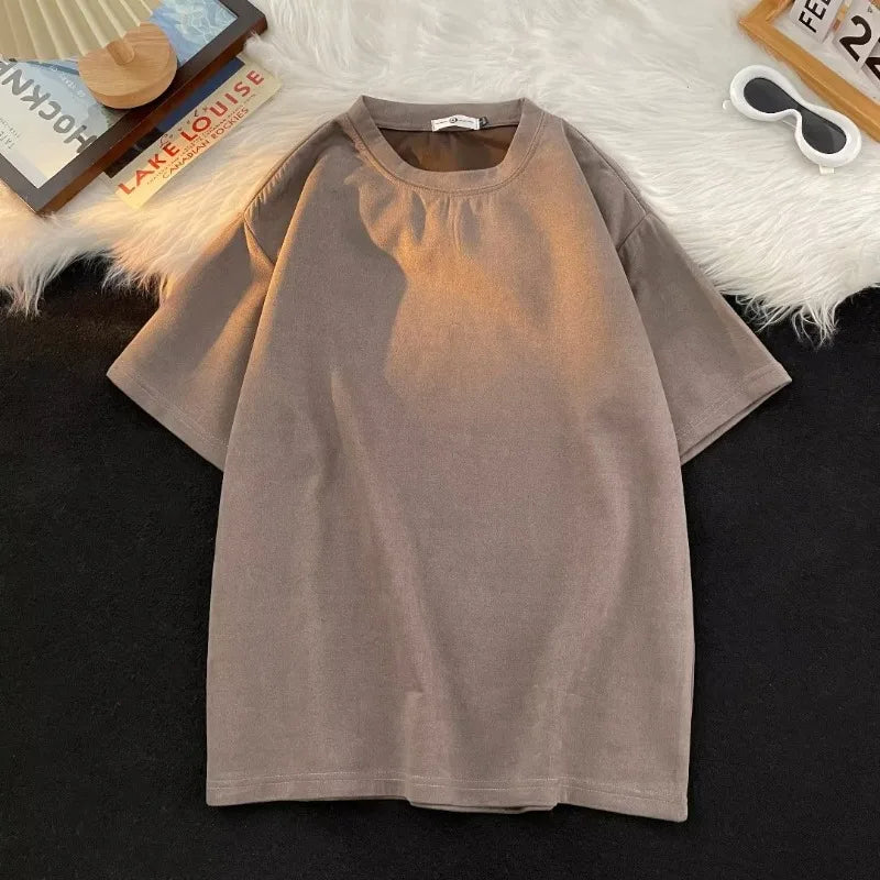T Shirt for Men Loose Crew Neck Oversized T-shirt Men's Korean Y2k