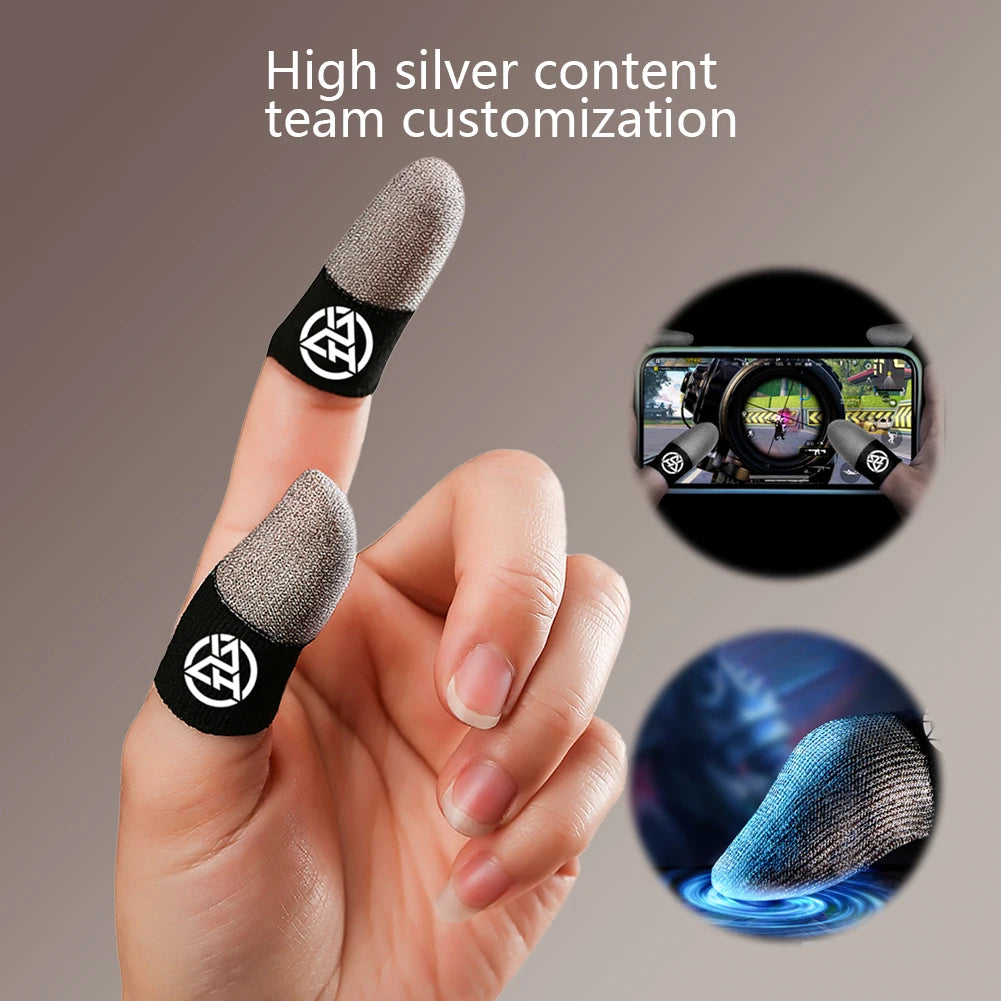2 Pair Finger Cots Gaming Fingertips Cover Breathable Sweatproof