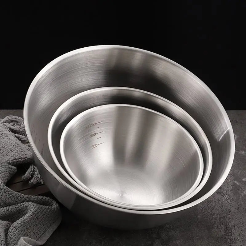 17-25cm Stainless Steel Gold And Silver Salad Bowl Rice Noodles Lamian