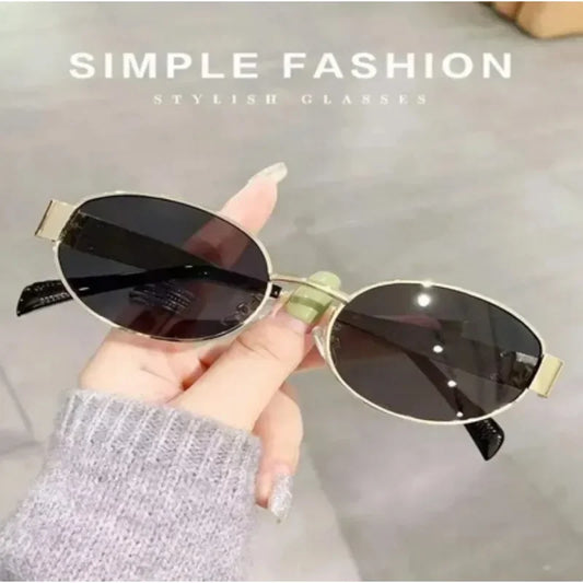 Small Metal Frame Oval Sunglasses For Women 2024 Brand Designer