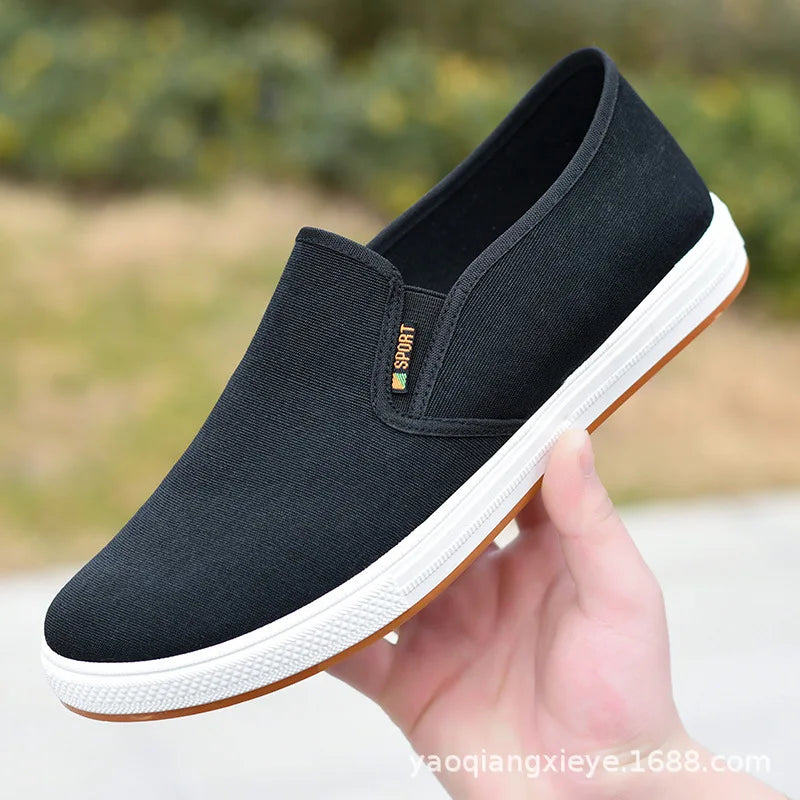 Men Canvas Shoe Casual Sneaker for MenLight Slip-on Vulcanized