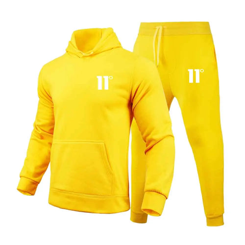 Fashion 11 Print Tracksuit for Men Hooded Sweatshirt and Sweatpants