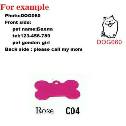 2pcs/lot Pet Dog Cat ID Name Tag Identification Pet Collar Kitten