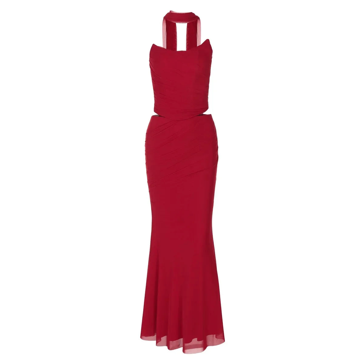 Suninheart Elegant Women 2 Piece Dress Set 2024 Strapless Bodycon Crop