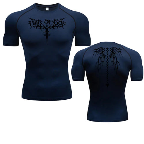 2024 Summer Men Sun-protective Clothing Anime T-shirt Fitness