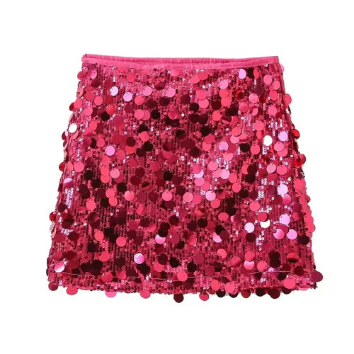 ASDS Mini Skirt For Women Sexy Sequin Short Skirts Vintage Y2k Women
