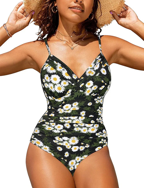 S - XXL Sexy Wrinkled One Piece Swimsuit Women Swimwear Female