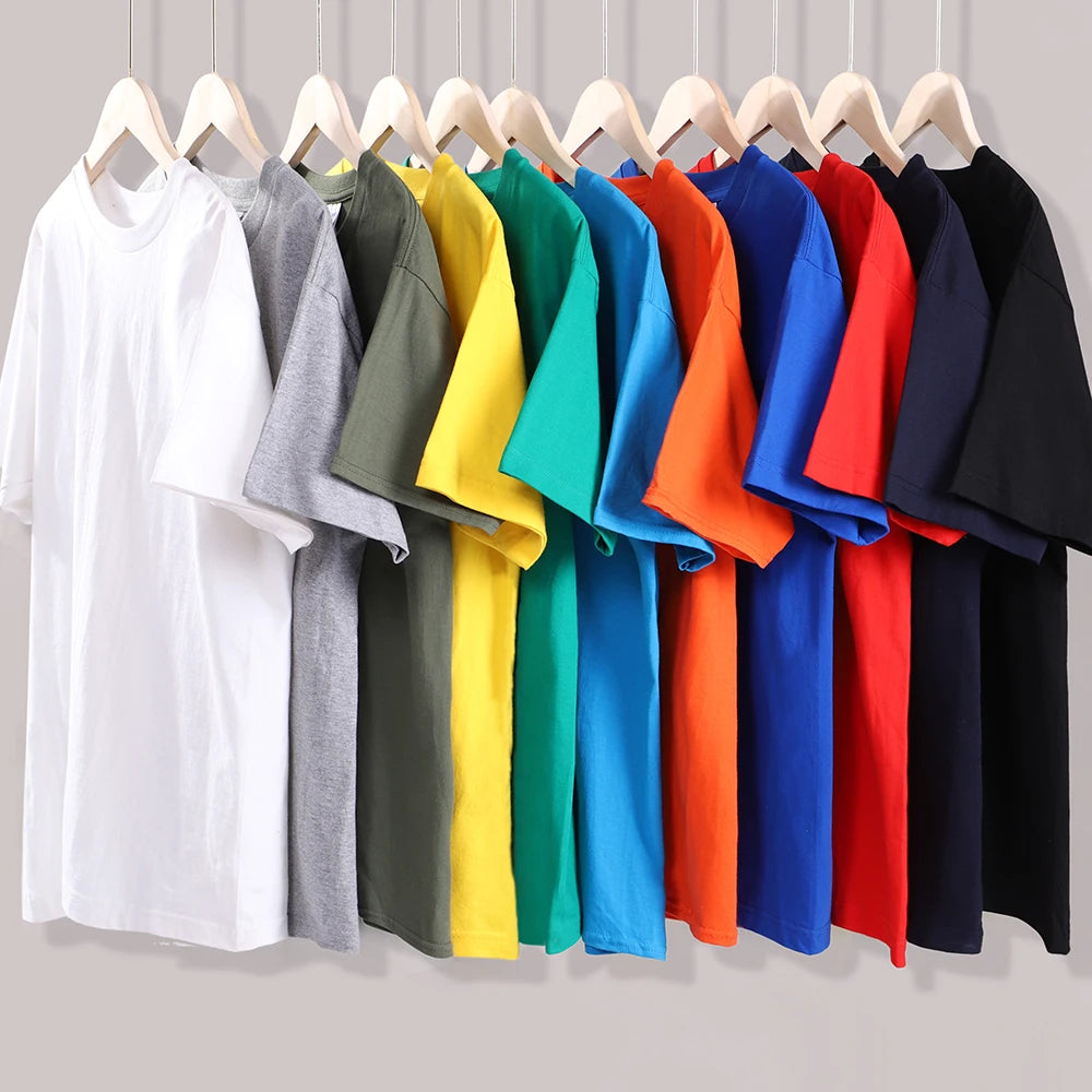 14 Colors Candy Color 100% Cotton T-Shirts Men Women Oversized Short