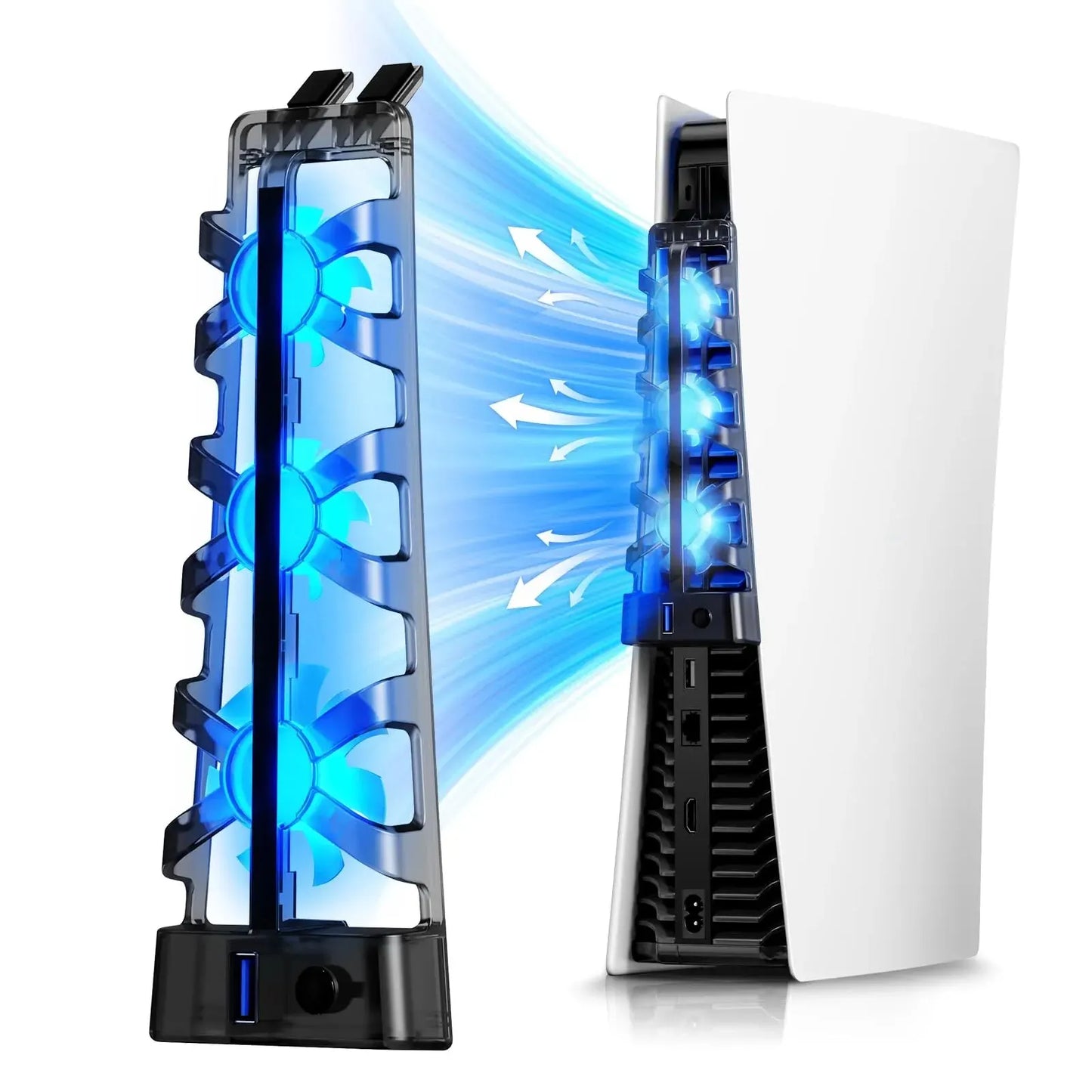 For PS5 Accessories Cooling Fan with LED Light for Playstation 5 Both