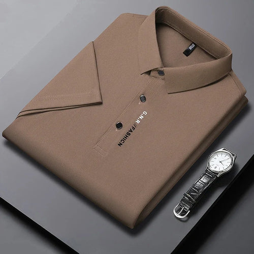 New Men's Short Sleeved Solid Color POLO Shirt Breathable and