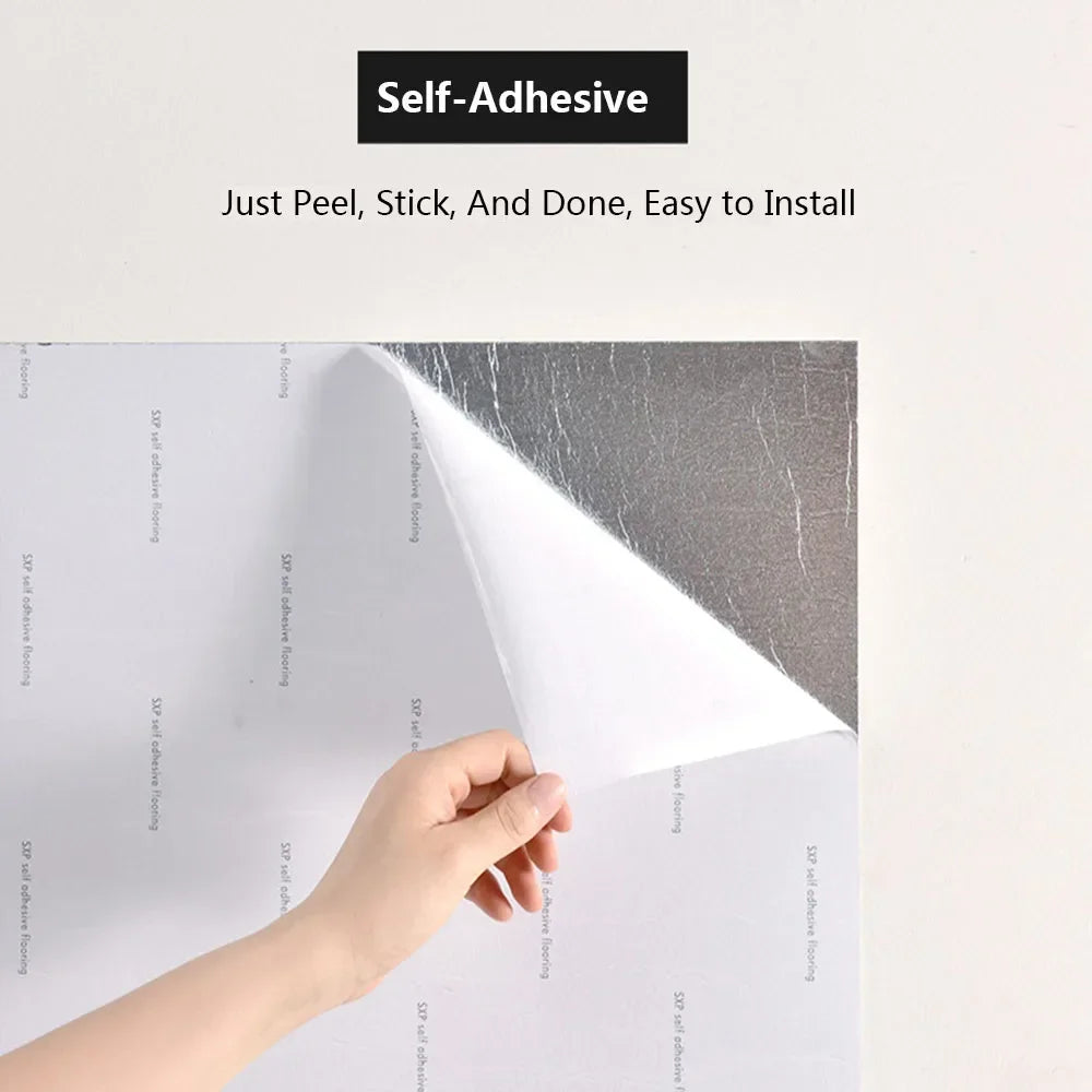 12pcs Imitation Marble Wall Stickers Self-adhesive Floor Stickers