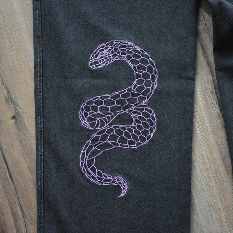 Y2K men jeans Harajuku Baggy vintage Anime patterns goth Hip Hop