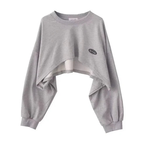 New Women Solid Color O-neck Long Sleeve Hoodie Sweatshirt Fashion