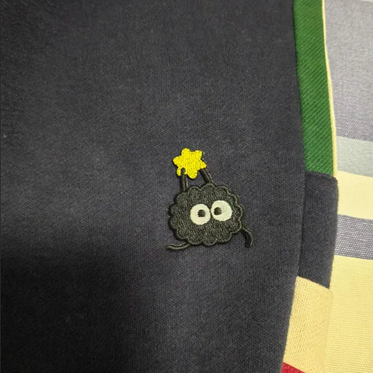 1 Piece Stick On Black Cartoon Cute Pixie Embroidery Decoration Fabric