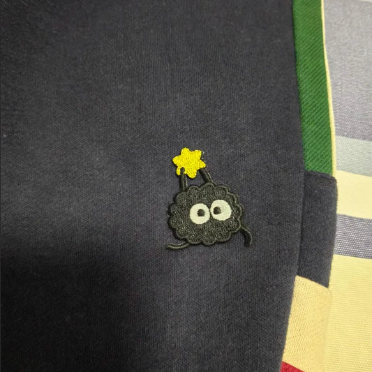 1 Piece Stick On Black Cartoon Cute Pixie Embroidery Decoration Fabric