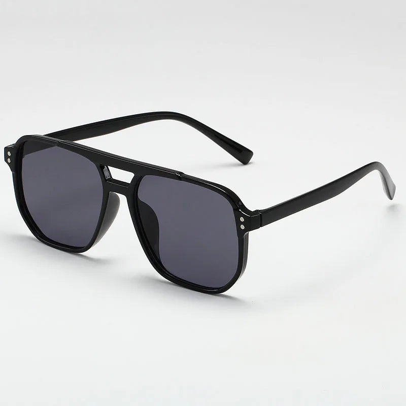 Women Men Square Sun Glasses Retro Polygon Sunglasses Female Black