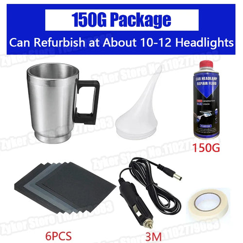 Car Headlight Polish Restoration Kit Automotive Headlight Care Tool