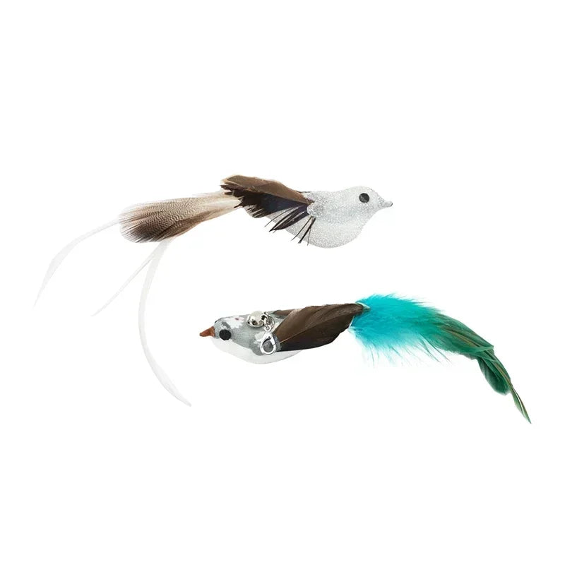 Simulation Bird Cat Toys Funny Interactive Peacock with Bell Cat Stick Toy for Kitten Playing Teaser Wand Toys Pet Cats Supplies