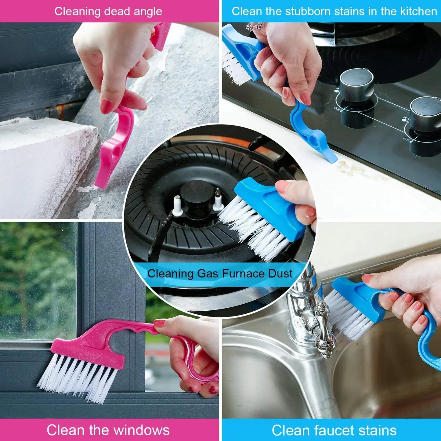 2 In 1 Windows Gap Household Cleaning Brush Flat Mouthed Shovel Useful