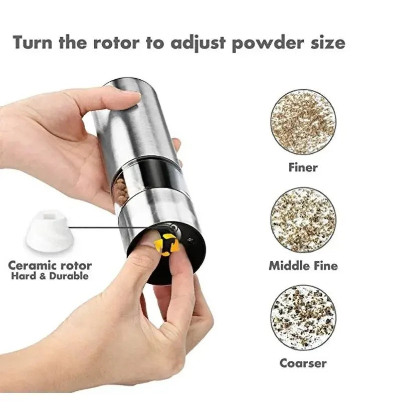 1PC Stainless Steel Electric Pepper Grinder Spices Sea Salt Kitchen