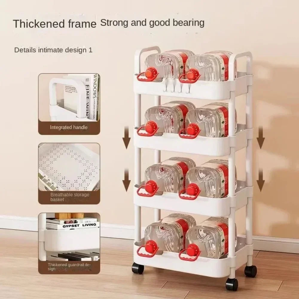 Multi-Layer Trolley Rack Kitchen Floor Bedroom Baby Snacks Mobile